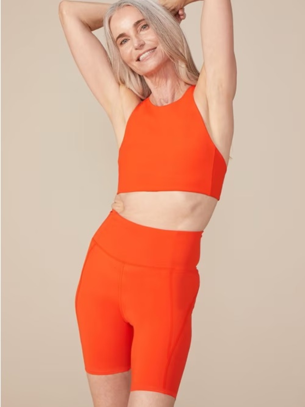 girlfriend collective orange daybreak Bike Shorts